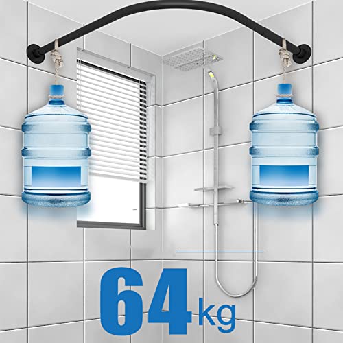 Tringle douche angle L télescopique en inox 304 épais robuste et facile à installer