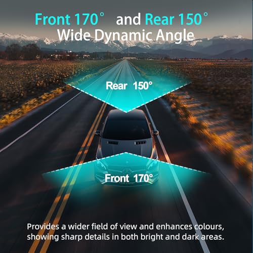 Image of 4K Dash Cam, Front and Rear Dual Dash Camera for Cars with 64GB Card, 5.8GHz WiFi, 360 Swivel Rear Camera, App Control, WDR, G-Sensor, Night Vision, Loop Recording, Parking Mode
