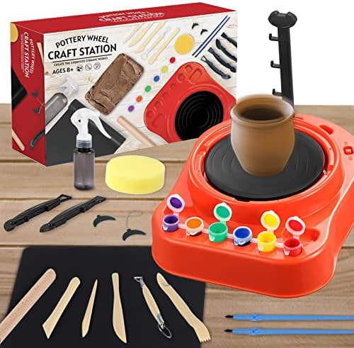 Innorock Pottery Wheel for Kids - Complete Pottery Kit for Beginners with Air Dry Clay, Upgraded Sculpting Clay Tools & Arts Supplies, Crafts for Girls Ages 6-8, Crafts Kits for Kids Ages 4-8, 8-12