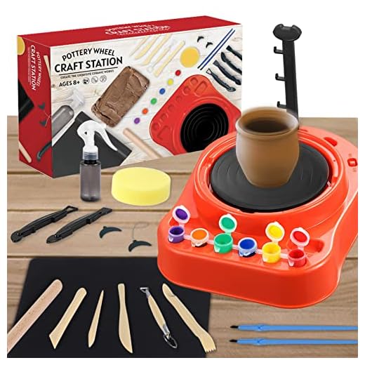 Innorock Pottery Wheel for Kids - Complete Pottery Kit for Beginners with Air Dry Clay, Upgraded Sculpting Clay Tools & Painting Set, DIY Pottery Gifts for Mom, Crafts for Kids Ages 4 5 6 7 8 9 10-12