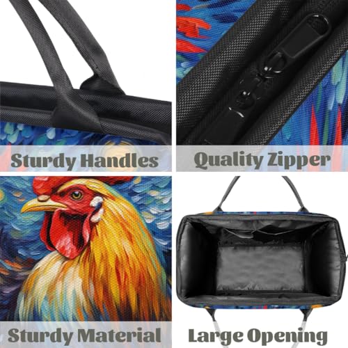 Travel Duffel Bag for Women, Oil Rooster Weekender Overnight Bag Carry on Beach Swim Bags Dance Bag Airlines Approved Personal Item Travel Bag for Yoga, Sports, Hospital4