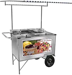 Carrinho 2 em 1 Cefaz Salada de Frutas e Açaí Luxo Inox Rodas Pneumáticas e Toldo L18p/t