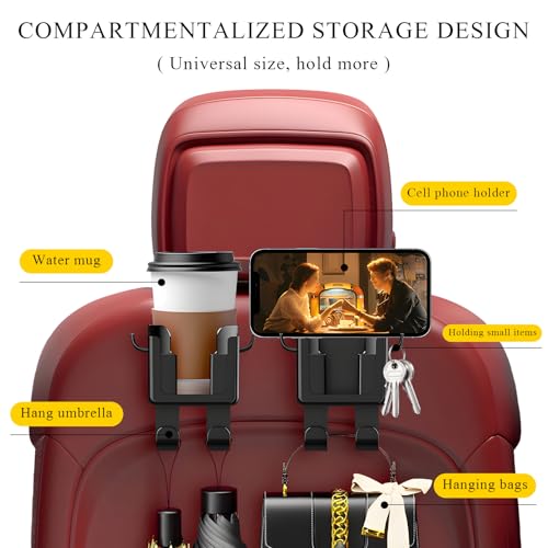 Portavasos para reposacabezas universal 3 en 1 color negro miniatura 4