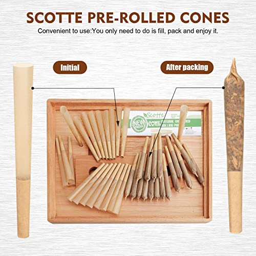 Scotte 40 Pre Rolled Cones 1 1/4 Size Organic Cigarette Rolling Papers with Tips (78mm/3inch) (Yellow) - Image 5