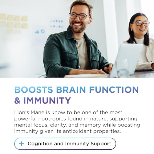 Image of Dr. Emil Organic Lion's Mane Mushroom Supplement, Nootropic, 90 Capsules | High-Potency Nootropic with Organic Lion's Mane and BioPerine to Support Focus, Mental Clarity, and Cognition