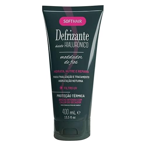 SoftHair - Linha Defrizante (Acido Hialuronico) - Finalizador dos Fios 400 Ml - (Soft (Hyaluronic Acid) Collection - Finisher 13.52 Fl Oz)