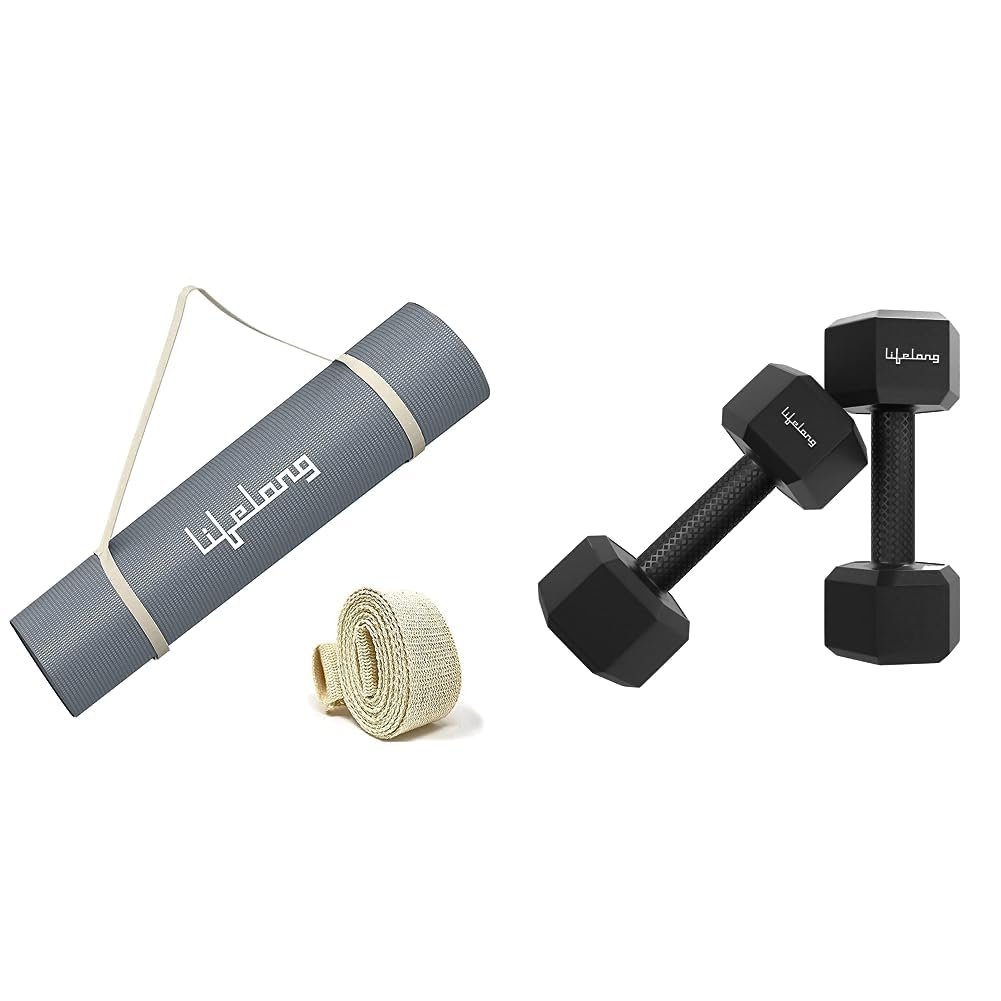 Buy Lifelong LLYM92 Yoga mat for Women & Men EVA Material 4mm Grey