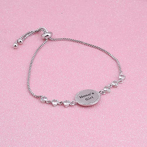 Image of FEELMEM Nana's Girl Slider Bracelet To My Girl Jewelry Granddaughter Gift Grandkids Jewelry Granddaughter Graduation Gift (Nana's Girl Bracelet)