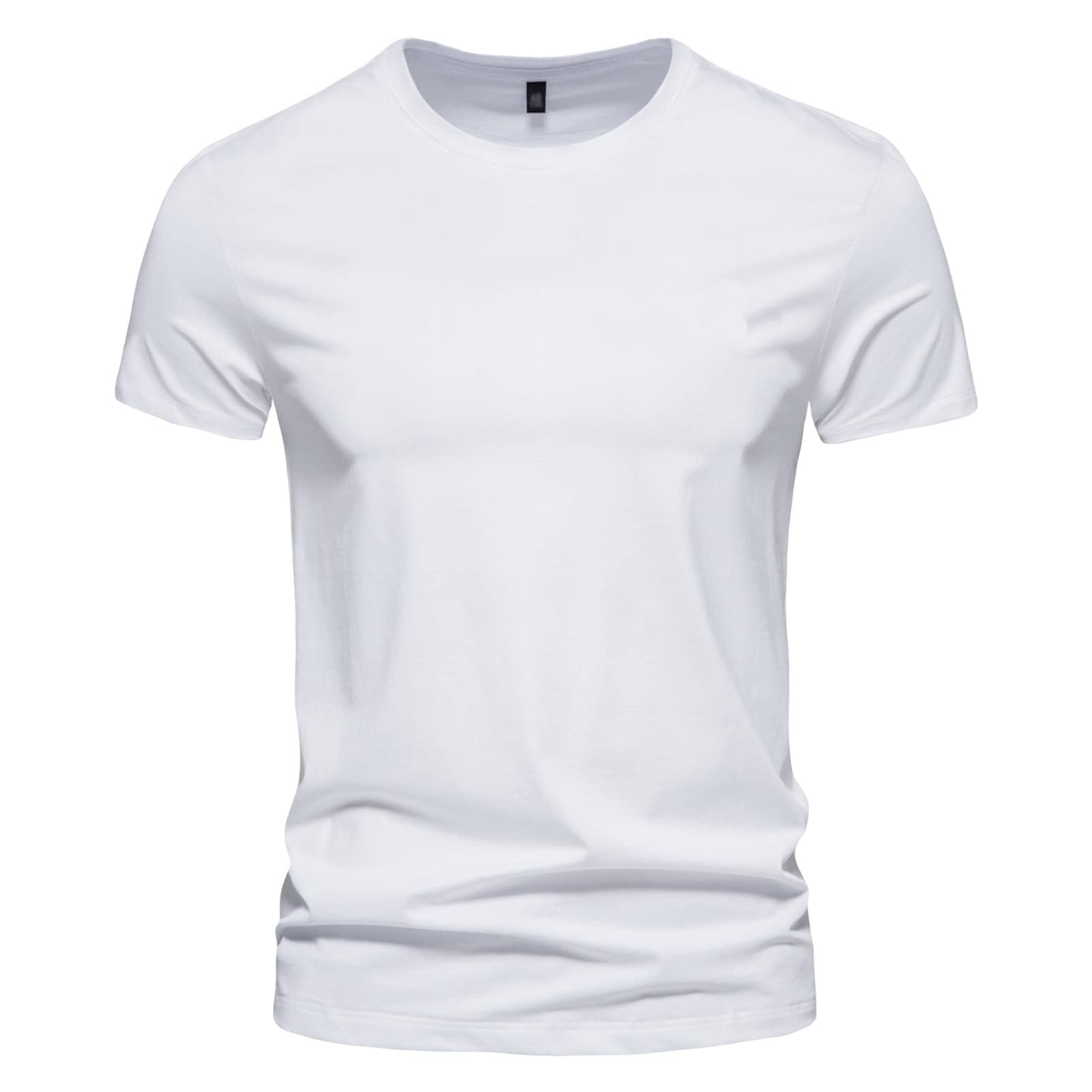 Mens Solid Colored Basic Crew Neck Short Sleeves Athletic T Shirts Lightweight Breathable Top