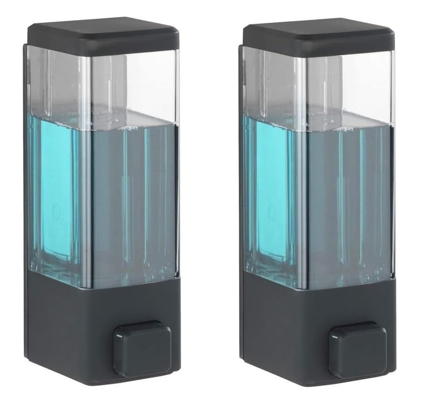 Alturas Abs Wall Mounted Shampoo Sanitizer Lotion Hand Dish Wash Gel Liquid Soap Dispenser for Bathroom and Kitchen (350ml Black -2pc) (B0D9FBQZ68) Amazon Price History, Amazon Price Tracker