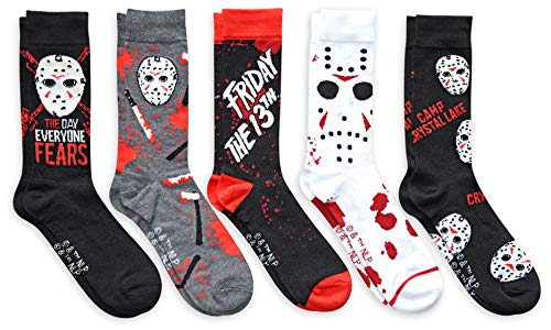 Hyp Friday the 13th Jason The Day Everyone Fears Mens Crew Socks 5 Pair Pack
