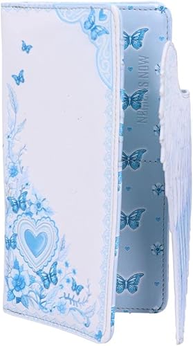 Vista 2 de Nemesis Now Monedero con alas de ángel blancas en relieve, 7.3in