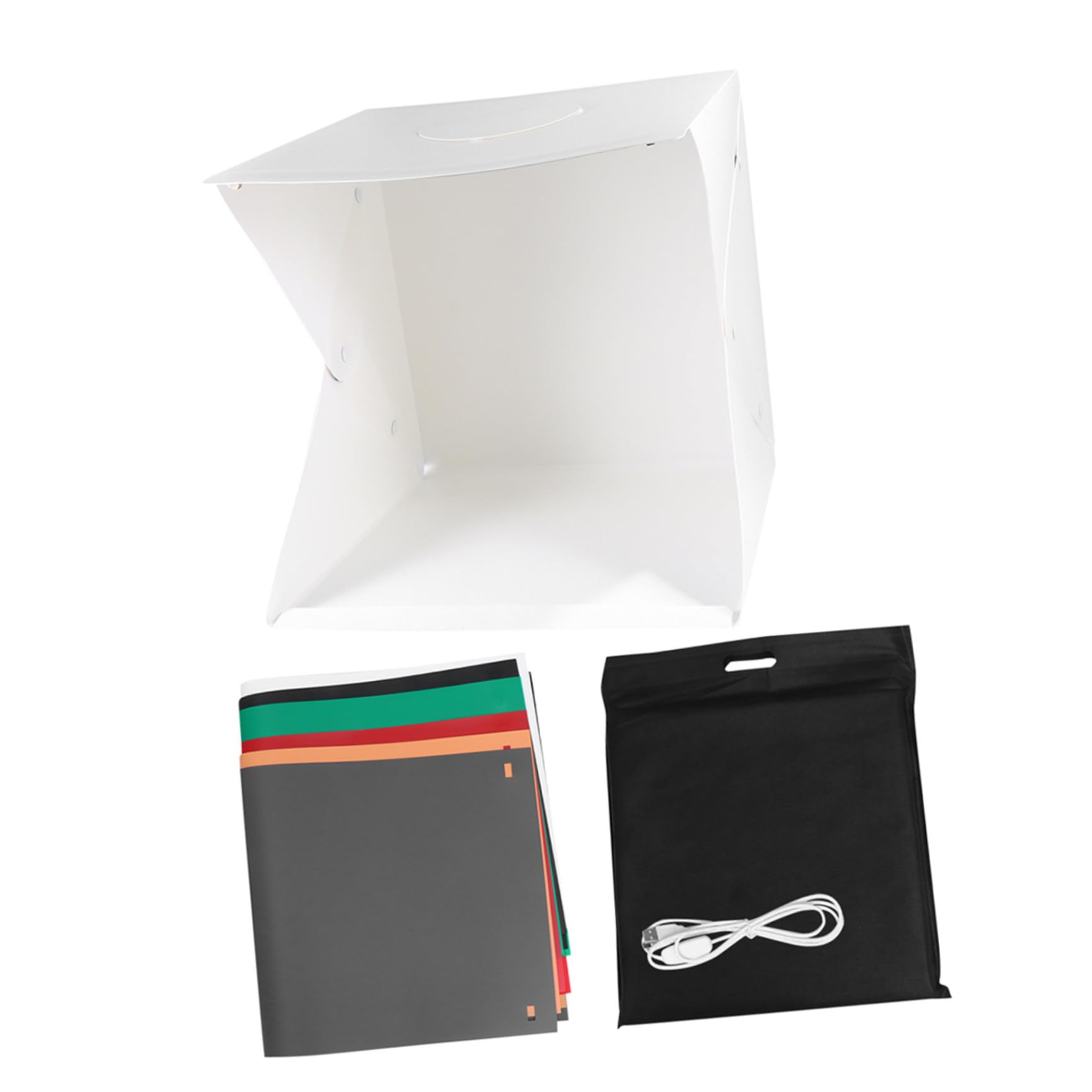 Mini Boîte Photo Portable 40cm Éclairage LED Réglable, Tente Photo Pliable en PVC et Polyester, Fond Photographique Blanc, pour Chaussures et Montres