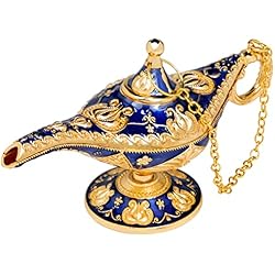 Lamparas Katatori INHEMING Lámpara de Aladín , Lámpara Genie Aladin Tallada, Legend Magic Genie Lámpara de Luz, Decoración del Hogar, Manualidades - 12 x 4 x 6,3 cm