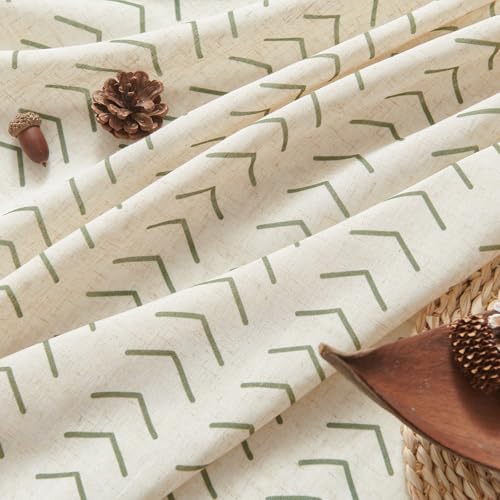 jinchan Green Boho Linen Curtains 96 Inch Farmhouse Back Tab 2 Panels - image 4