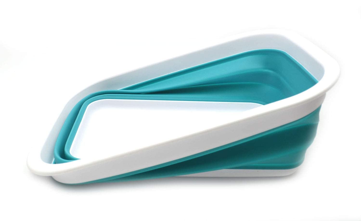 SAMMART Bassine pliable et portable pour pique-nique, courses et rangement gain de place Bleu clair 9,2 l