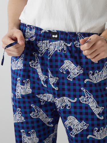 Image of Bewakoof Men's All Over Printed Regular Fit Poplin Cotton Pyjamas