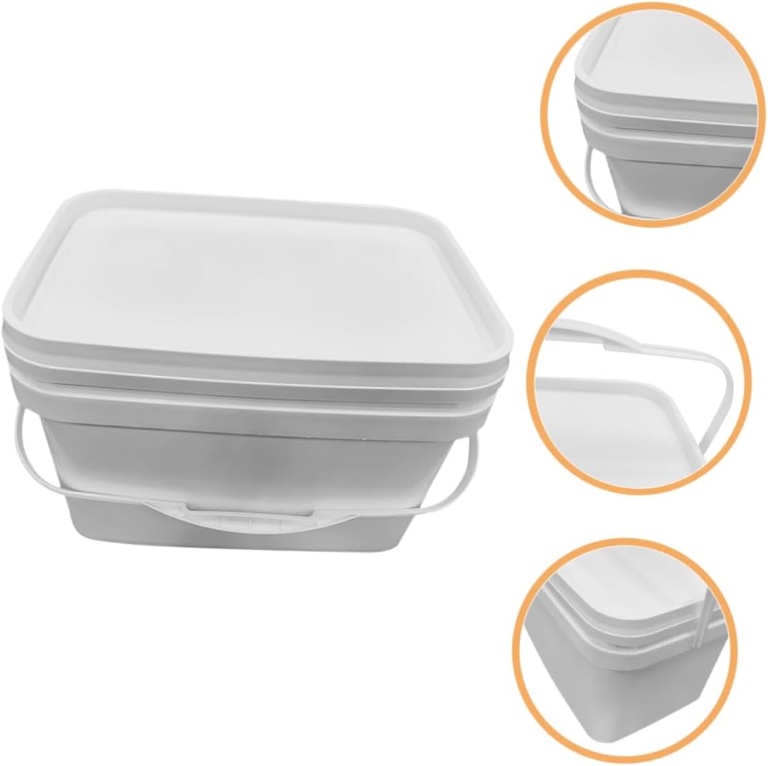Zerodeko 2.6 Gallon Plastic Paint Bucket with Lid 10L Capacity Painting Container with Handle for Art Projects and DIY Crafts 2 Pack