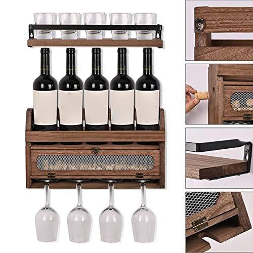 Leefasy Suporte Parede Rack de Vinho Prateleira de Armazenamento Pendurado