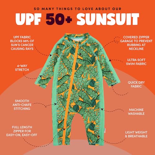 SwimZip Boys' Long-Sleeve UPF 50+ Swimsuit for Baby, Toddler, & Little Boys