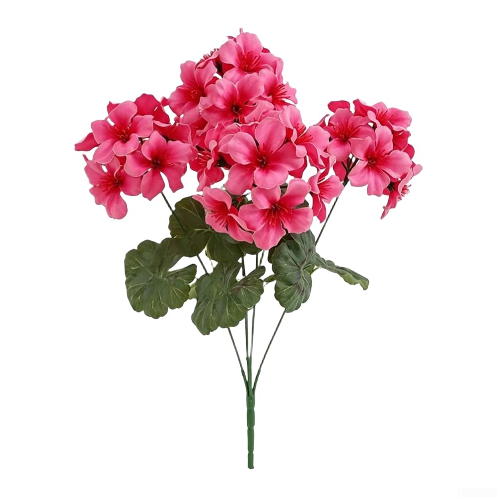 Bouquet de bégonia artificiel en soie rose foncé 42 cm