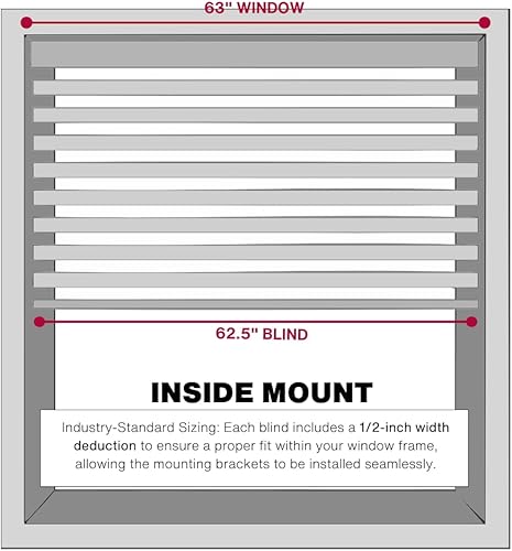 Miniatura 10 de Lotus & Windoware Persiana de oscurecimiento de habitación de madera sintética de 2 pulgadas de ancho x 64 pulgadas de largo, sin cables, en