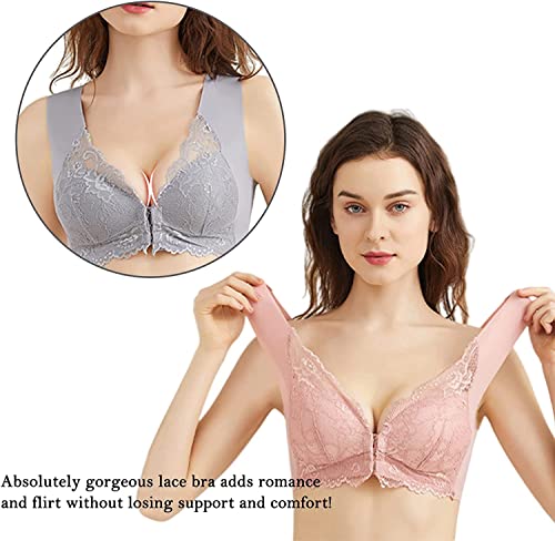 Front Closure Bra For Seniors,Goldies Bra For Older Women Front Closure, Embraced Bras For Senior Women,Back Seamless Lace Bra For Senior（Skin,M） #TOP3