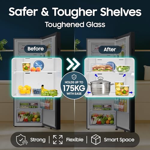 Samsung 396 L, 3 Star, Convertible 5-in-1, Digital Inverter, Frost Free Double Door, Bespoke AI WiFi Refrigerator (RT41HG6A23B1HL, Black DOI, 2026 Model) 11 51qd0EwYjBL