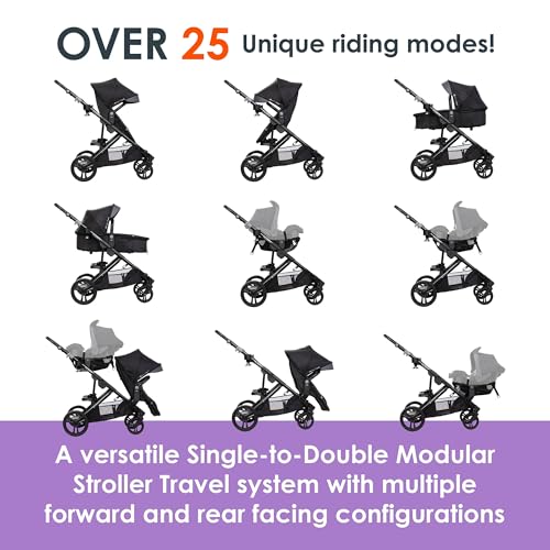 Baby Trend Single to Double Stroller & EZ-Lift Plus Car Seat, Dash Black - image 6