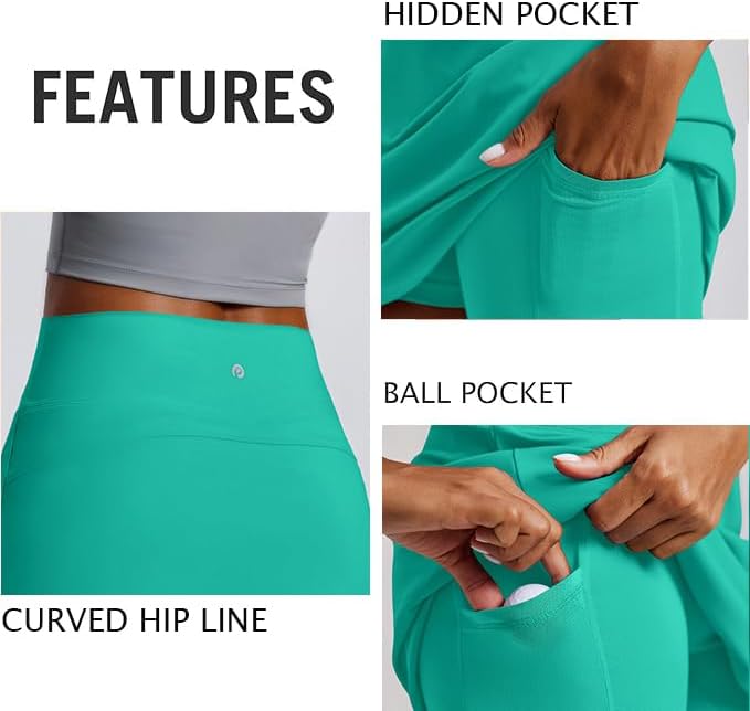 PINSPARK Golf Skirts for Women High Waisted Tennis Skirt with 2 Pockets UPF 50+ Stretch Athletic Skirt for Pickleball Workout - Image 4