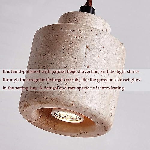 Lámpara de travertino de 2 luces ideal para iluminar la isla de tu cocina con estilo rústico 5