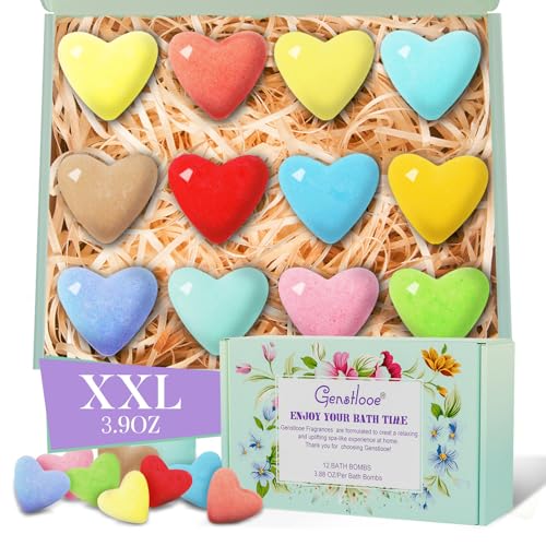 12 Pcs XXL 3.9 OZ Bath Bombs for Women Gift Set, Valentine's Day ...