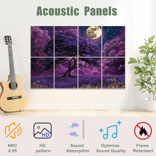 8 Pack Paneles Acústicos Artísticos Absorbentes de Sonido con Diseño Boho Moderno de 48"x32" miniatura 3