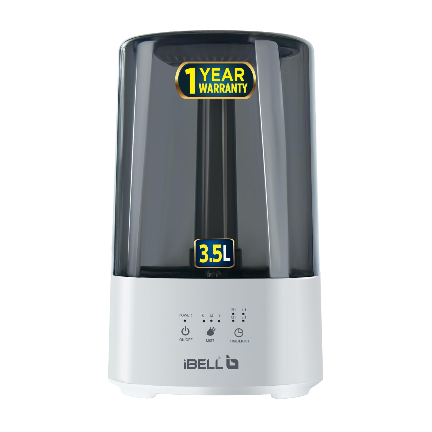 iBELL HU350P Humidifier for Room, 3.5L, Ultrasonic, Adjustable Mist Output, Super Quiet 360° Nozzle, Lasts up to 24 Hrs, Essential Oil Diffuser,(BLACK)