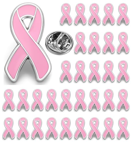25/50/100/200 pieces Breast Cancer Awareness Lapel Pins Pink Hope Ribbon Brooch for Doctors nurses Backpack hat and clothes Women Girls Charity Public Social Event Fundraising activity bulk