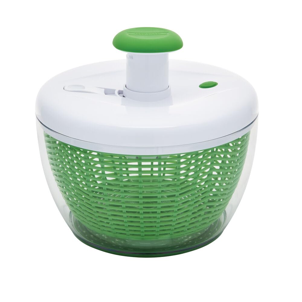 Farberware Professional Pump Small Salad Spinner with Bowl featuring Non Slip Grip, Small 3.16 Quart, Colander and Built in draining System for Fresh, Crisp, Clean Salad and Produce, Green