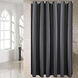 Avershine Shower Curtain Polyester Fabric Washable (Dark Grey 72x72)