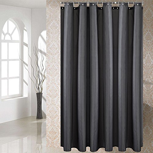 Avershine Shower Curtain Polyester Fabric Washable (Dark Grey 72X72) #TOP6