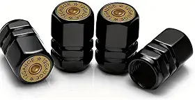 Tampas de haste de válvula de pneu de roda de carro calibre 12 de metal pacote com 4 tampas de válvula de ar de pneu de carro de alumínio padrão legal para carros, caminhões, bicicletas, motocicletas