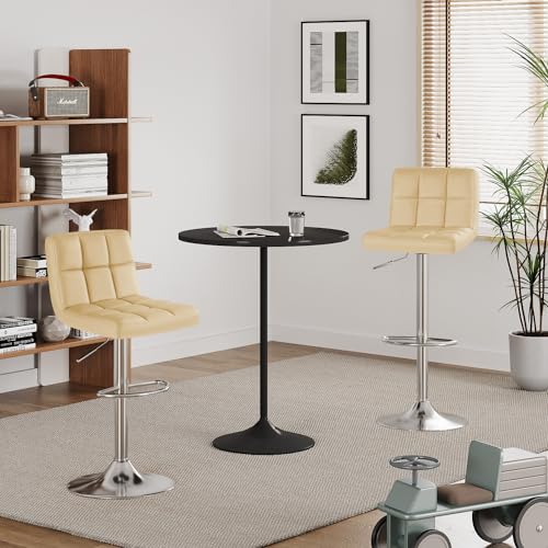 image for Furmax Bar Stools Modern Pu Leather Swivel Adjustable Hydraulic Bar St