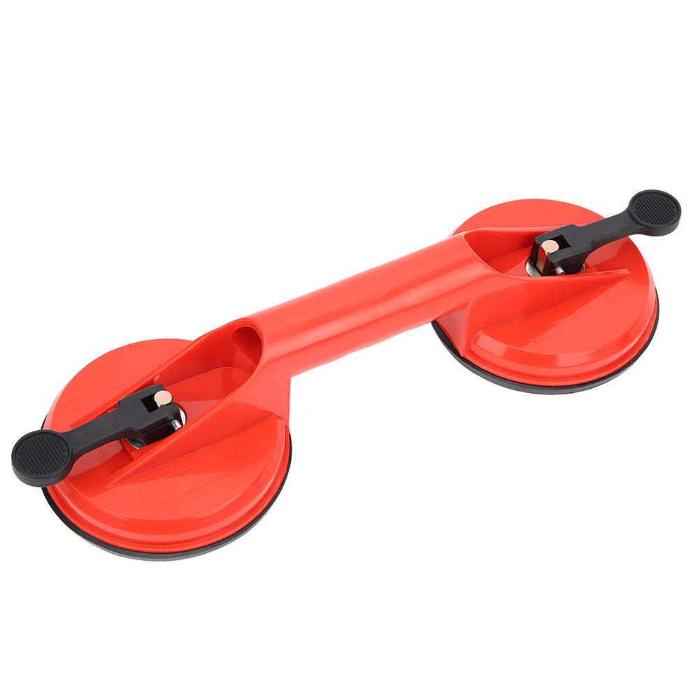 KIMISS Double Suction Cup Red Plastic DoubleHead Glass Puller Tile Floor Extractor 11.5cm
