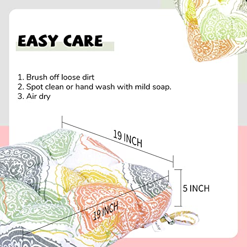 Raclvay Outdoor Cushions 19" X 19" Patio Chair Seat Pads, Indoor Full-Length Ties For Non-Slip Support, Plump Filling, Full Of Elasticity, Premium Comfortable Thick Fiber, Set Of 2, Pink #TOP5