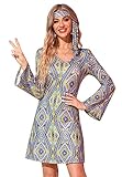 Clarisbelle Halloween Lady 1970s 70s Disco Costume Hippie Dancer Sparkly Dress with Headband Silver XL