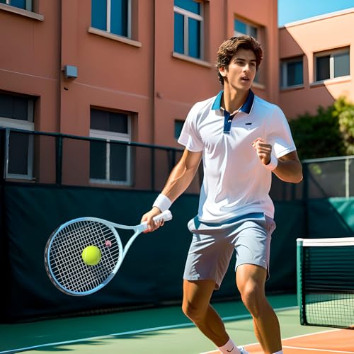 Image of Pro Tennis Racket for Adults, 2 Player 27 inch Speed Tennis Racquet Acceptable for Beginner and Professional with 3 Tennis Balls, 2 Vibration Dampes, 2 Overgrips, Tennis Bag