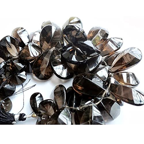 Quartz fumé de qualité gemme en perles briolettes taillées pour bijoux haute fantaisie