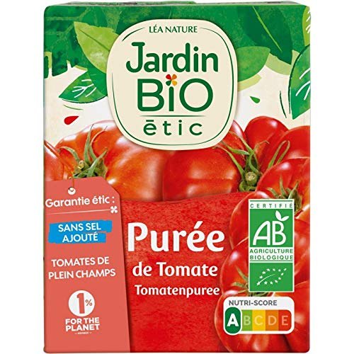 JARDIN BIO - Puré de tomate orgánico, 200 g, 4 piezas