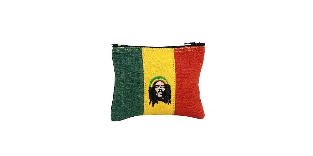 alife Snap Wallet with Zip Fastener, 100% Cotton Rasta Design