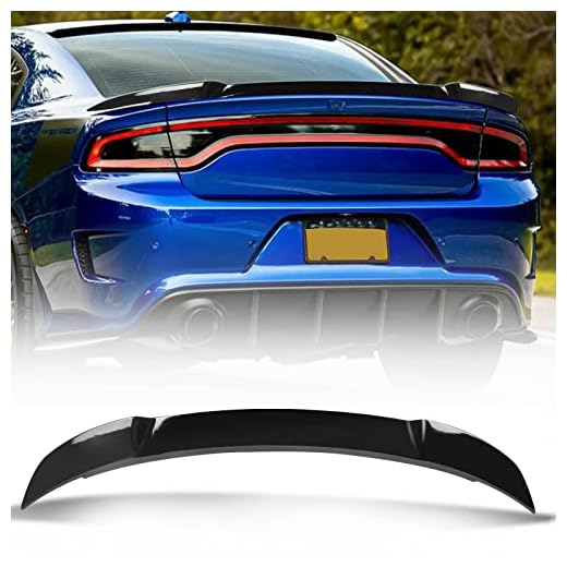 Rear Trunk Spoiler Wing Compatible with 2011-2021 Dodge Charger SRT, GT, Daytona, SXT, RT, SE, Pursuit, Hellcat Trunk Wing Spoiler Lip Charger 4 Door Sedan Rear Spoiler Ducktail Wing, Glossy Black