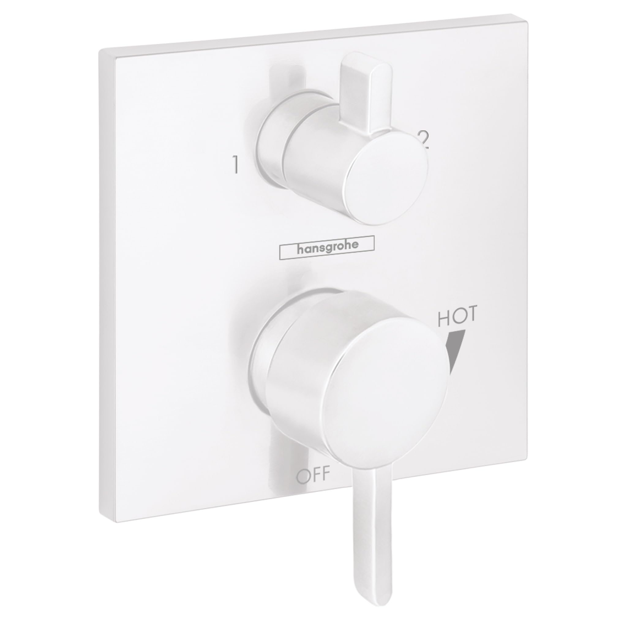 Robinet de douche Hansgrohe Ecostat 15862701 à 2 poignées blanc mat 15,2 cm