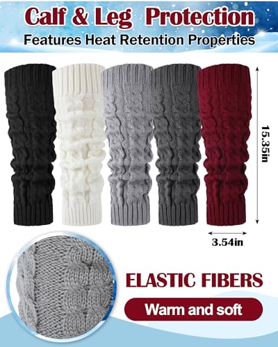 Chuarry 10 Pairs Skating Leg Warmer for Women Girls Knitted Long Leg Warmers ice Skating Socks Boot Socks3